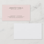 Elegantes modernes Design Rosa Schlicht Minimalist Visitenkarte (Vorne/Hinten)
