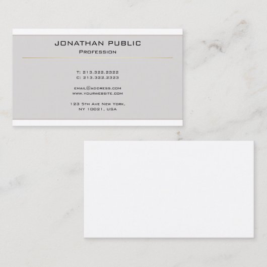 Elegantes modernes Design Sauber Schlicht Beruflic Visitenkarte (Vorne/Hinten)