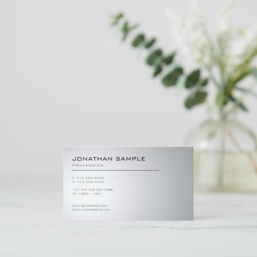 Elegantes modernes Design Sauberes Schlichtes Tren Visitenkarte (Stehend Vorderseite)