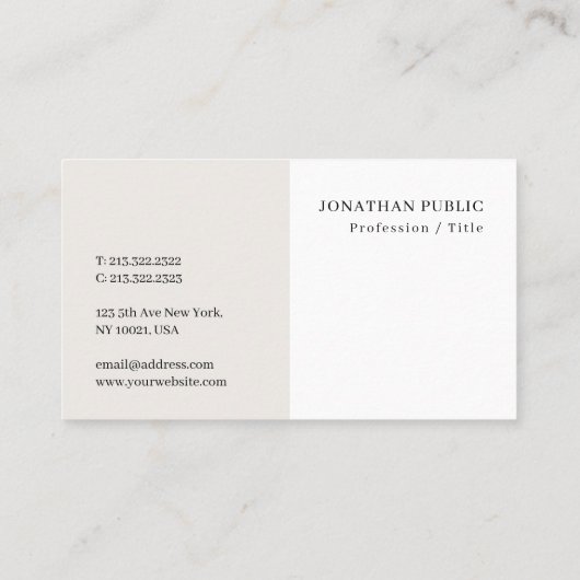 Elegantes, modernes Design-Template Beruflich Visitenkarte (Rückseite)