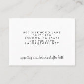 Elegantes modernes Doula-Foto Visitenkarte (Rückseite)