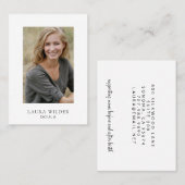 Elegantes modernes Doula-Foto Visitenkarte (Vorne/Hinten)