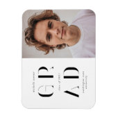 elegantes, modernes Drehbuch-Abschluss-Ankündigung Magnet (Vertikal)