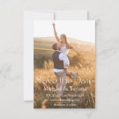 elegantes, modernes Drehbuch Boho Pärchen Foto Save The Date (Vorderseite)