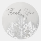 Elegantes modernes Drehbuch einfach danke Silber Runder Aufkleber (Vorderseite)