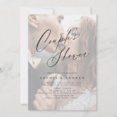 Elegantes modernes Drehbuch, Mindest-Foto-Paare du Einladung (Vorderseite)