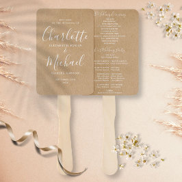 Elegantes, modernes Drehbuch Rustic Kraft Wedding  Fächer