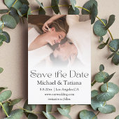 elegantes, modernes Drehbuch verblasst Foto Save The Date