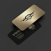 Elegantes, modernes Drone-Operator-Gold-Monogramm Visitenkarte