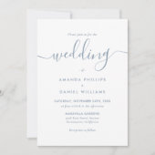 Elegantes modernes Dusty Blue Foto Wedding Einladung (Vorderseite)