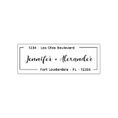 Elegantes, modernes Ehepaar mit Rücksendeadresse Permastempel (Design)