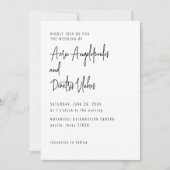 Elegantes, modernes, einfaches Budget für Hochzeit Einladung (Vorderseite)