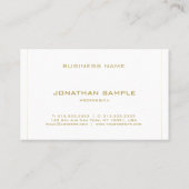 Elegantes modernes einfaches Goldgestreiftes Visitenkarte (Rückseite)