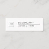 Elegantes modernes einfaches schlichtes mit Logo Mini Visitenkarte (Rückseite)