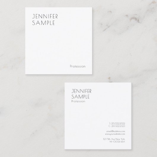 Elegantes, modernes einfaches Template Personalisi Quadratische Visitenkarte (Vorne/Hinten)