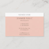 Elegantes, modernes einfaches Template Rosa Weiß Visitenkarte (Rückseite)