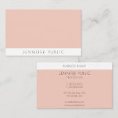 Elegantes, modernes einfaches Template Rosa Weiß Visitenkarte (Vorne/Hinten)