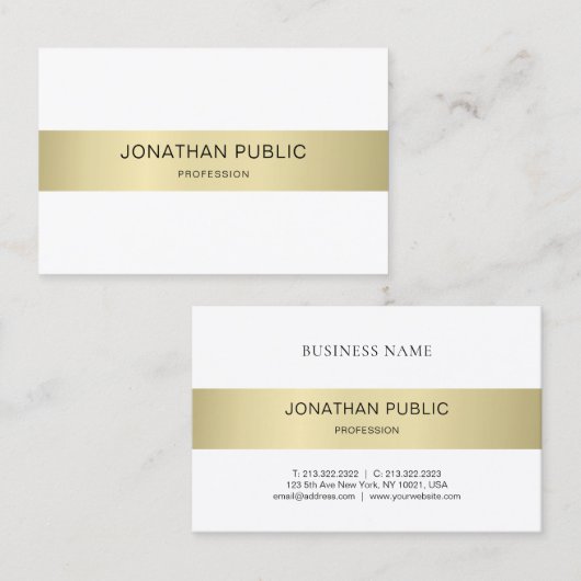 Elegantes, modernes, einfaches und Schlichtes Luxu Visitenkarte (Vorne/Hinten)