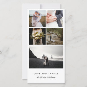 Elegantes modernes, einfaches Verheiratetes Paar V Dankeskarte