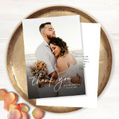 Elegantes modernes einfaches vertikales Foto Hochz Dankeskarte