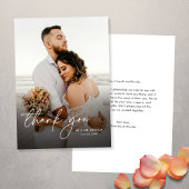 Elegantes modernes einfaches vertikales Foto Hochz Dankeskarte