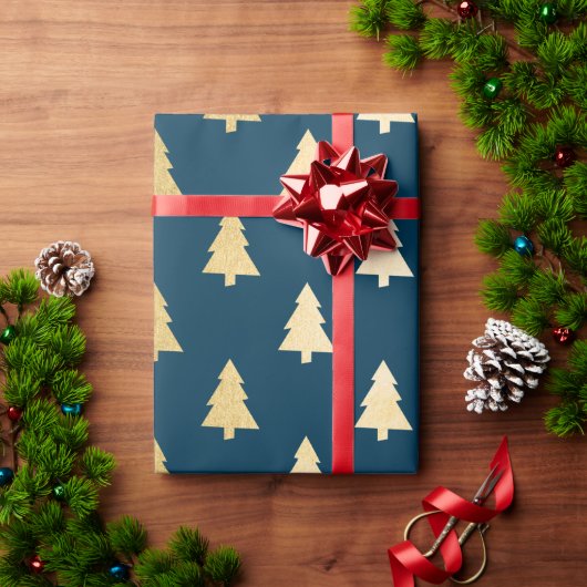 Elegantes modernes, einfaches Weihnachtsbaummuster Geschenkpapier (Feiertagsgeschenk)