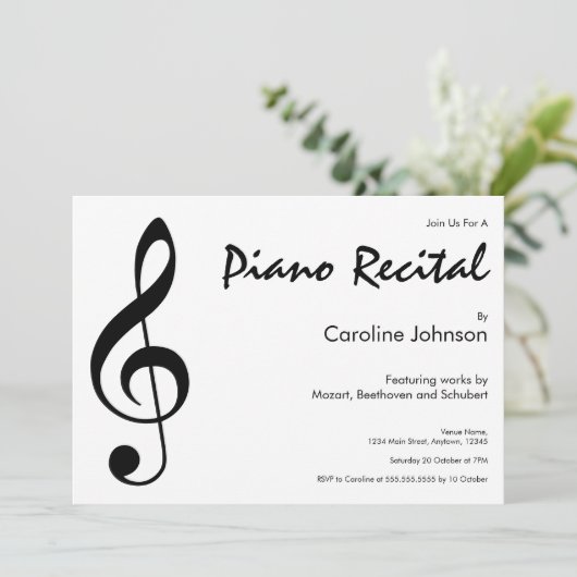 Elegantes modernes einladung (Stehend Vorderseite)