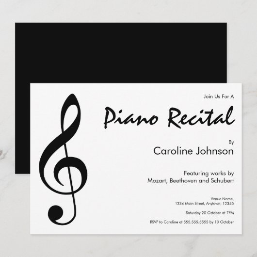 Elegantes modernes einladung (Vorne/Hinten)