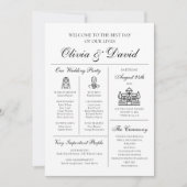 Elegantes modernes, einzigartiges Infografik-Hochz Einladung (Vorderseite)