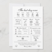 Elegantes modernes, einzigartiges Infografik-Hochz Einladung (Rückseite)