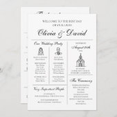 Elegantes modernes, einzigartiges Infografik-Hochz Einladung (Vorne/Hinten)