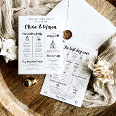 Elegantes modernes, einzigartiges Infografik-Hochz Einladung