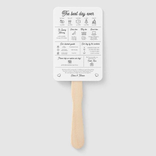 Elegantes modernes, einzigartiges Infografik-Hochz Fächer (Rückseite)