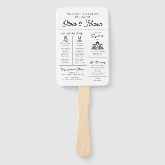 Elegantes modernes, einzigartiges Infografik-Hochz Fächer (Vorderseite)