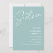 Elegantes, modernes eisblaues Foto Sweet 16 Einladung (Vorderseite)