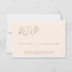 Elegantes Modernes Elfenbein RSVP keine Post reser Karte