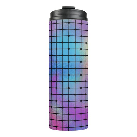 Elegantes, modernes, farbenfroh gestaltetes Fliese Thermosbecher (Vorderseite)