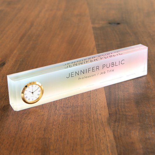 Elegantes modernes, farbenfrohes, gelbes grünes Ro Namensplakette (Seite)