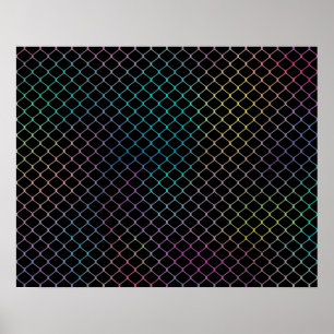 Elegantes modernes farbenfrohes Zaunkettenmuster   Poster