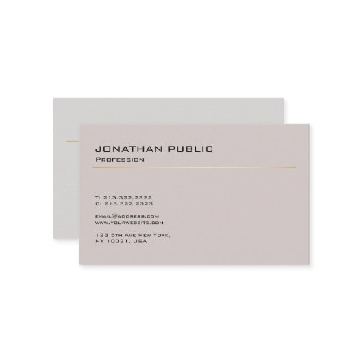 Elegantes, modernes Farbharmonie Minimalistisches  Visitenkarte (Vorderseite/Rückseite Beispiel)