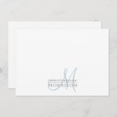 Elegantes, modernes, farbiges Monogramm Mitteilungskarte (Vorne/Hinten)