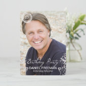 Elegantes modernes Fern Foto Geburtstagseinladunge Einladung (Stehend Vorderseite)