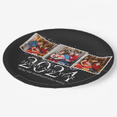 Elegantes, modernes Feuerwerk glücklich Neues Jahr Pappteller (Schrägansicht)