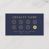 Elegantes, modernes Firmenlogo Navy Blue Treuekarte (Vorderseite)