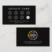 Elegantes, modernes Firmenlogo Schwarzweiß Treuekarte (Vorne/Hinten)