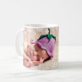 Elegantes, modernes First Christmas Baby Foto Kaffeetasse (Vorderseite Links)