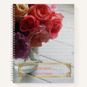 Elegantes, modernes, florales Gold Notizblock (Vorderseite)