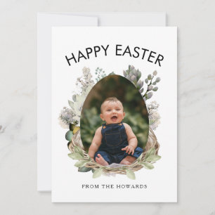 Elegantes modernes florales Ostern   Frohe Ostern  Feiertagskarte