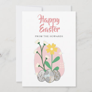 Elegantes modernes florales Ostern   Frohe Ostern  Feiertagskarte