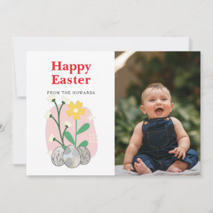 Elegantes modernes florales Ostern Frohe Ostern Feiertagskarte